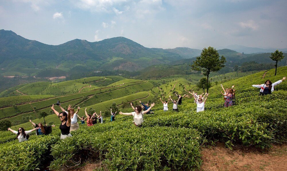 Beautiful misty Munnar peak lakes